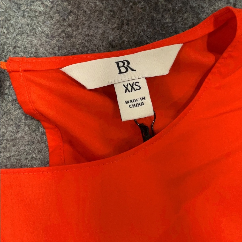 NWT Banana Republic Oversized Cotton Poplin Cinch Top Orange Tie Sleeves - Picture 5 of 7